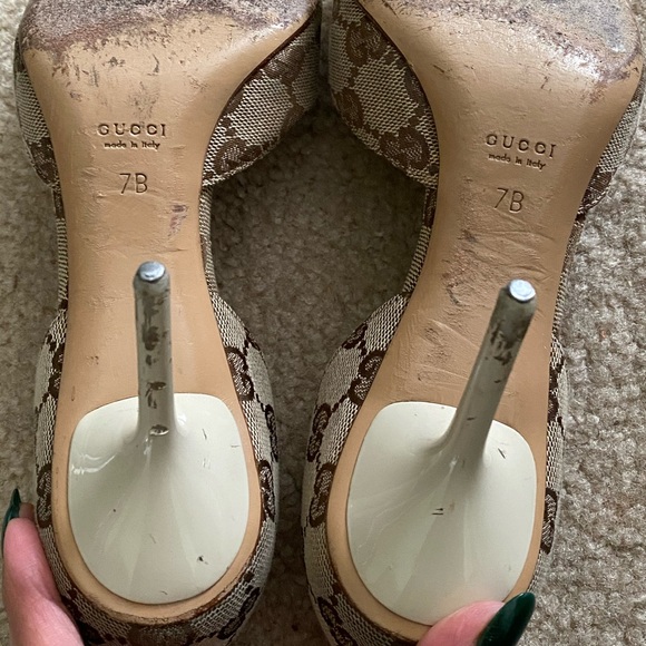 Beautiful Gucci GG horsebit Peep toe heels - Picture 6 of 7
